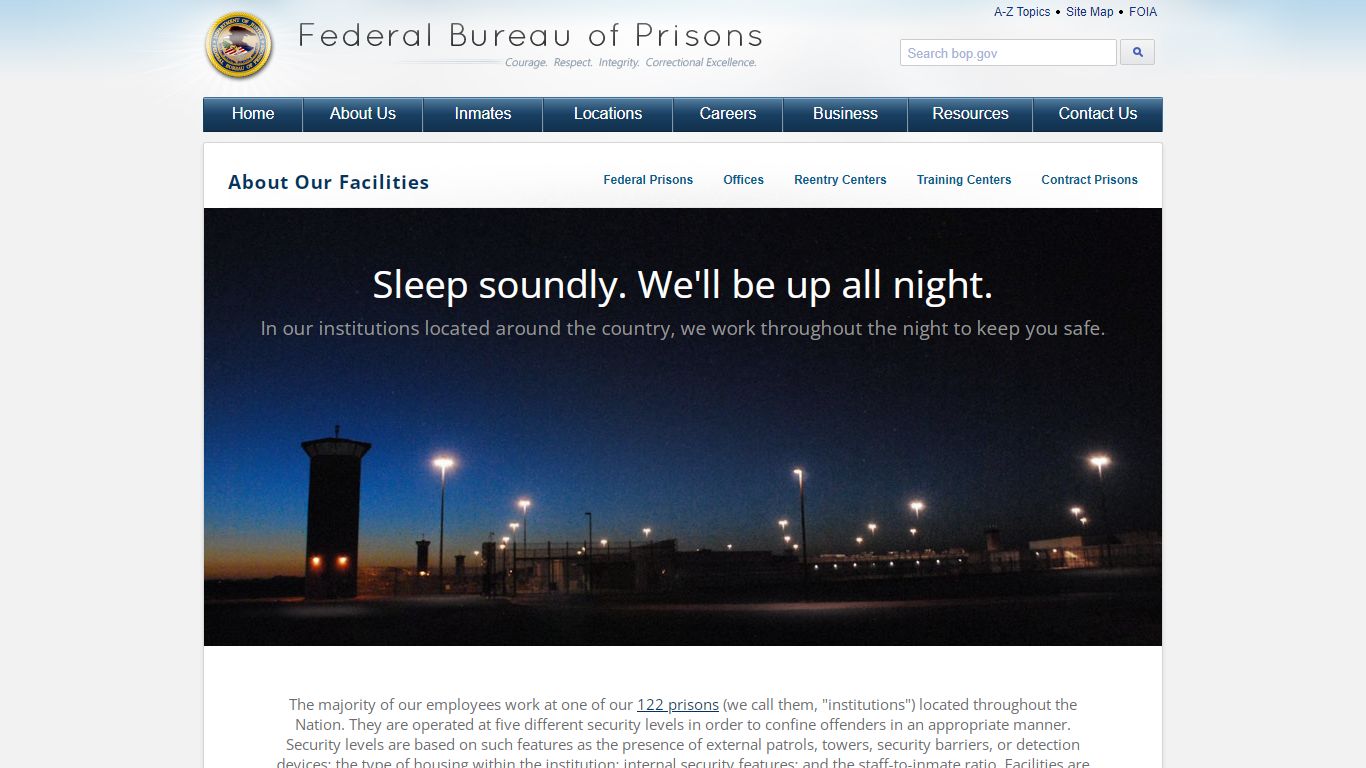 BOP: Federal Prisons - Federal Bureau of Prisons
